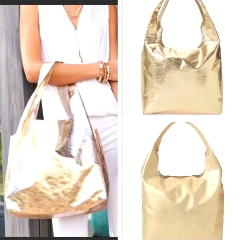 :: Stella & Dot | GOLD Switcheroo Reversible Tote Bag - Picture 1 of 4